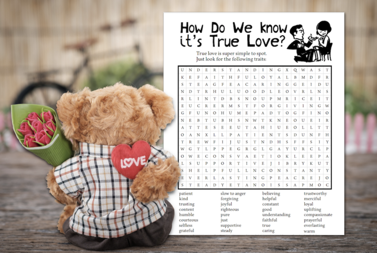 True Love Word Find Puzzle (Free Printable)