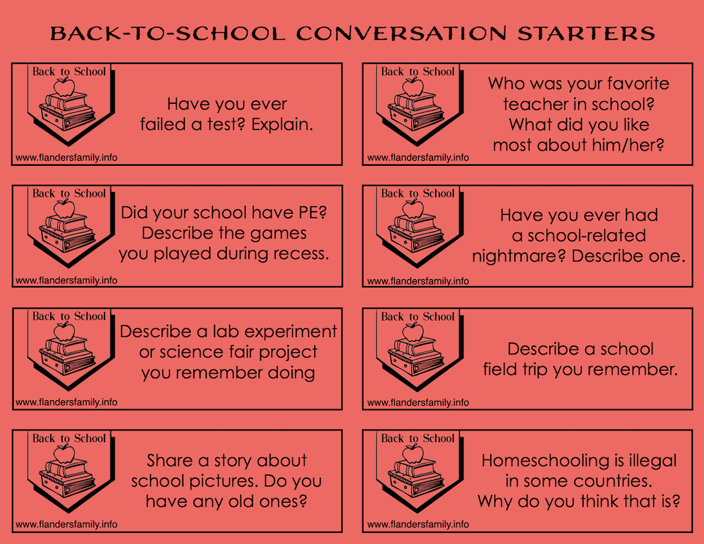 Back to School Conversation Starters