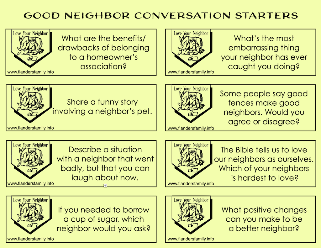 Good Neighbor Conversation Starters