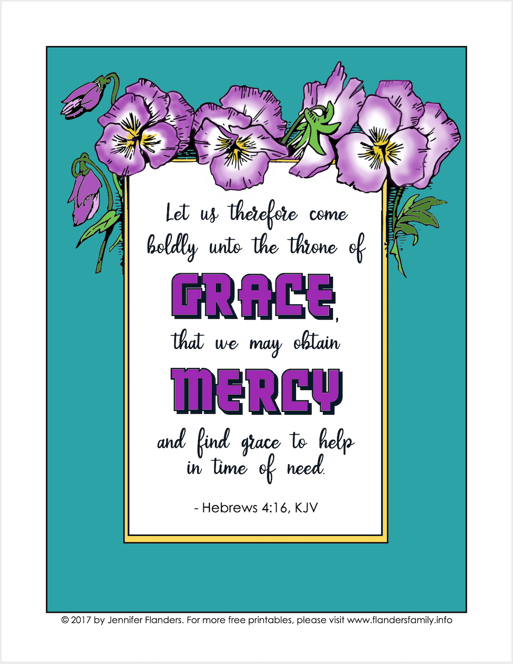 Grace and Mercy Coloring Page 