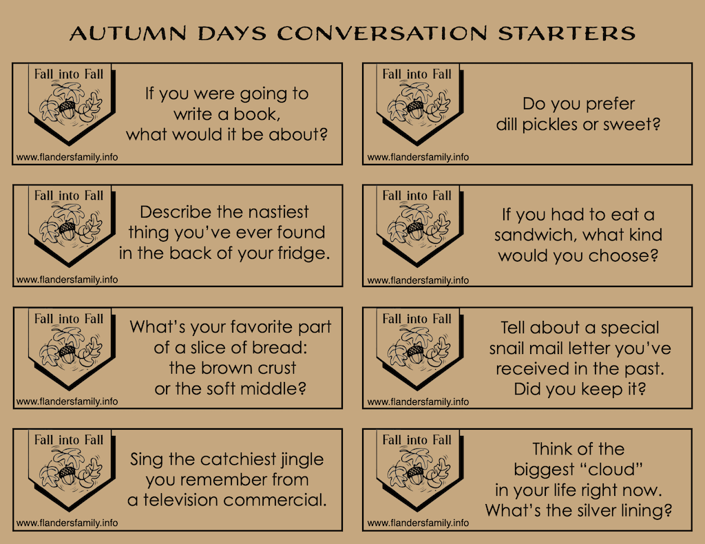 Free Printable Discussion Prompts for Fall