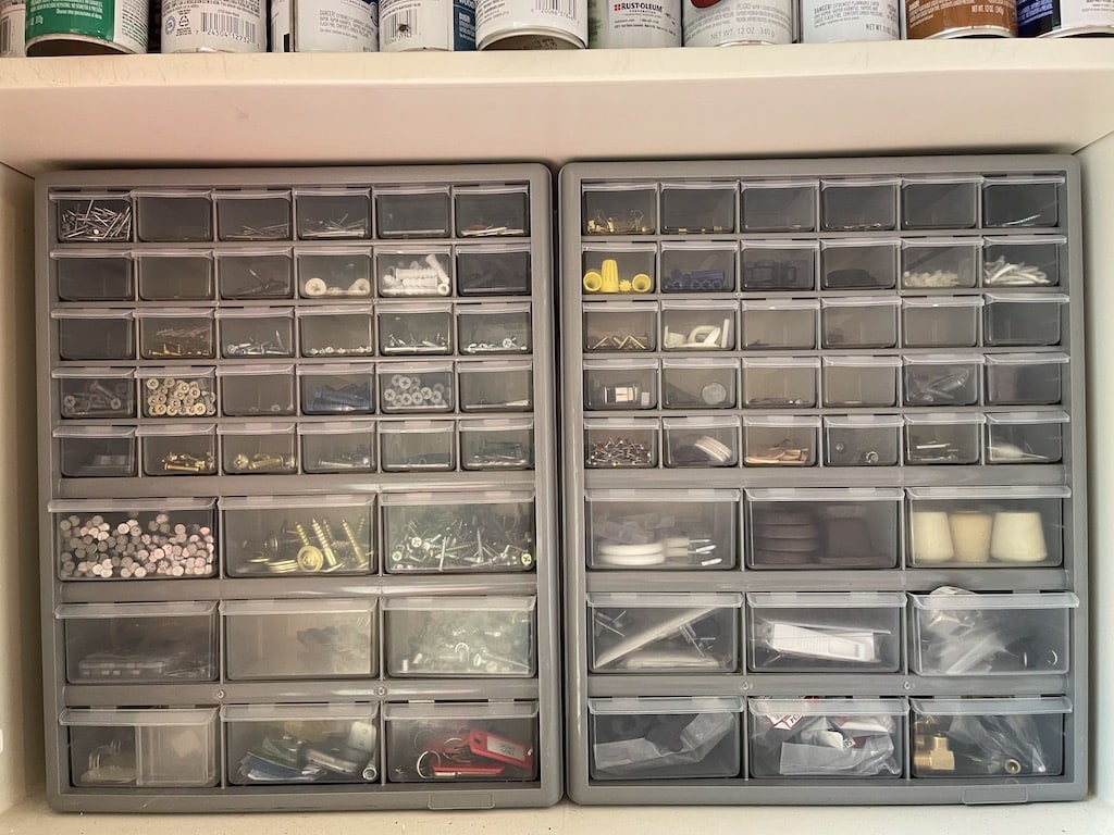 Tips for Organizing the Garage - Small Parts Cabinets