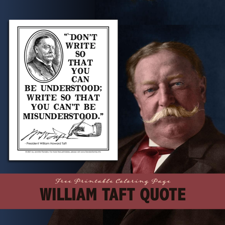 William Howard Taft Quote Coloring Page