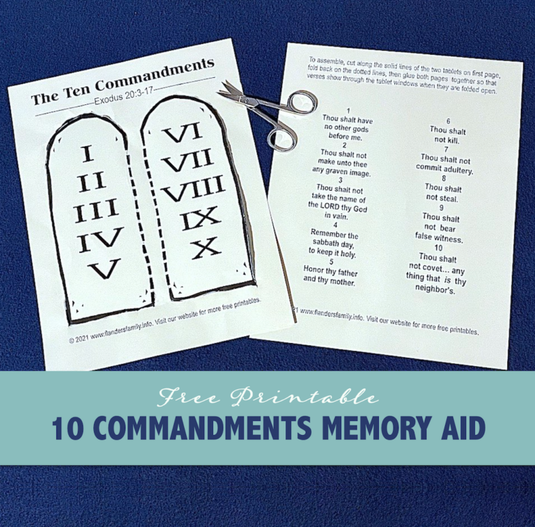 10 Commandments Memory Aids & Award Certificate