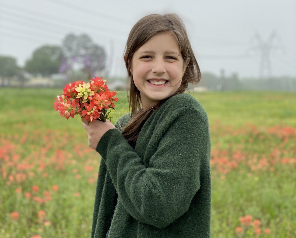 Abby with Flowers