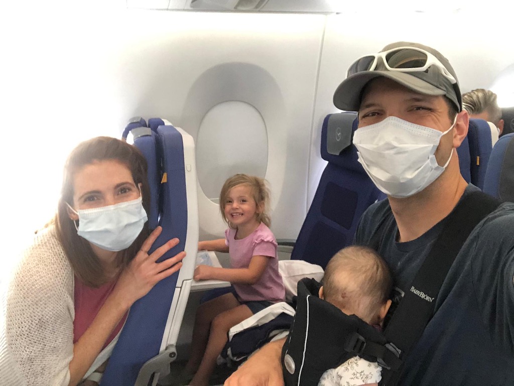 David and Family on Airplane