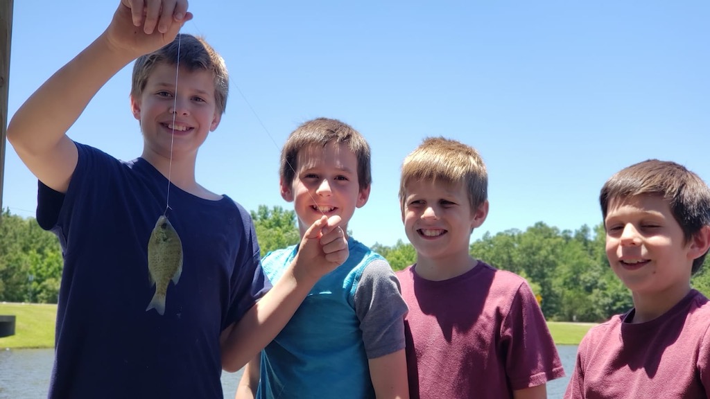 Grandkids with fish