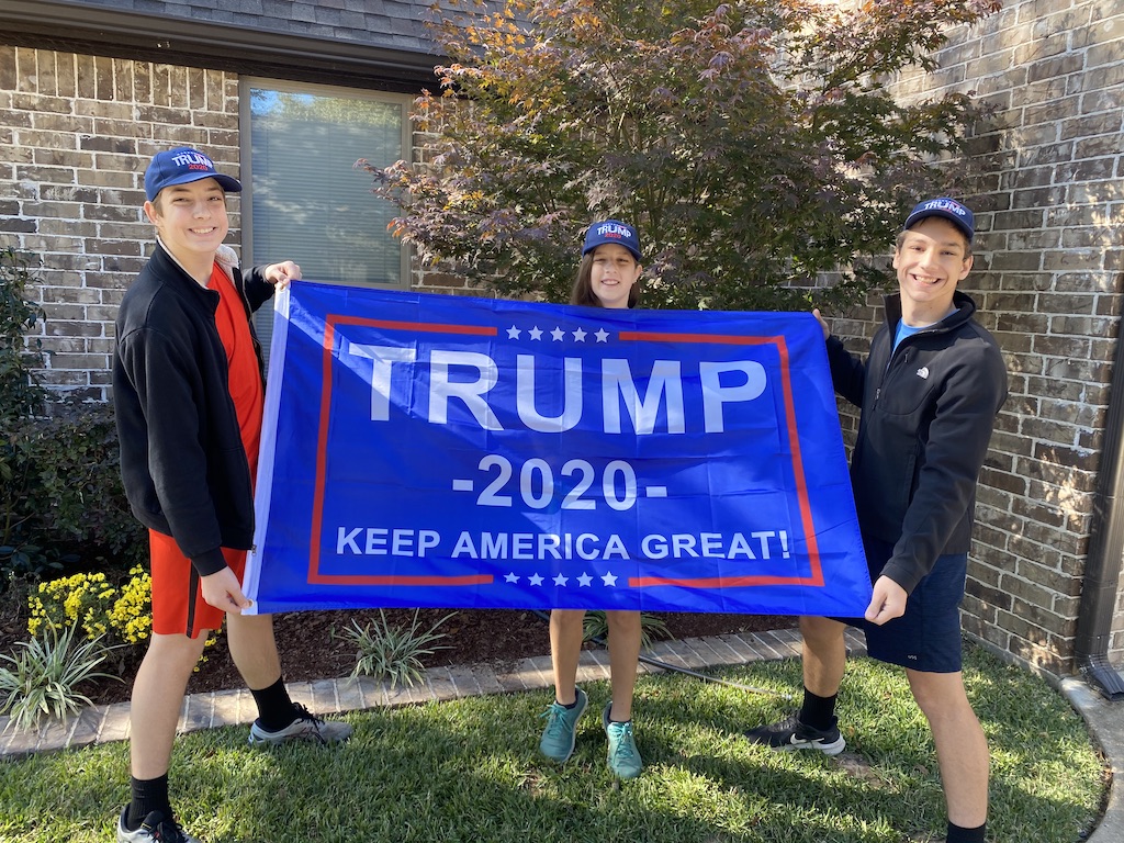 Kids with Trump Sign