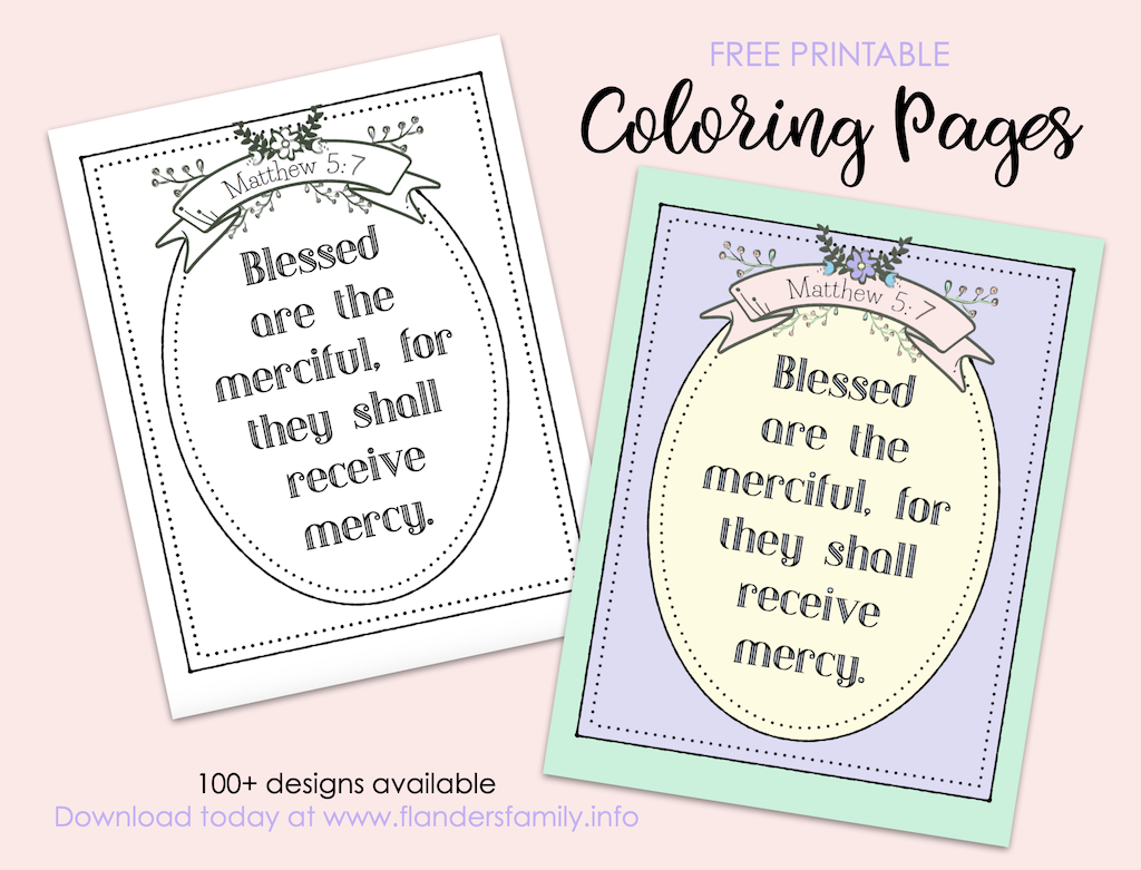 Blessed are the Merciful Coloring Page