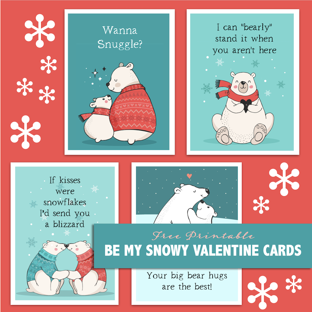 Be My Snowy Valentine Cards 