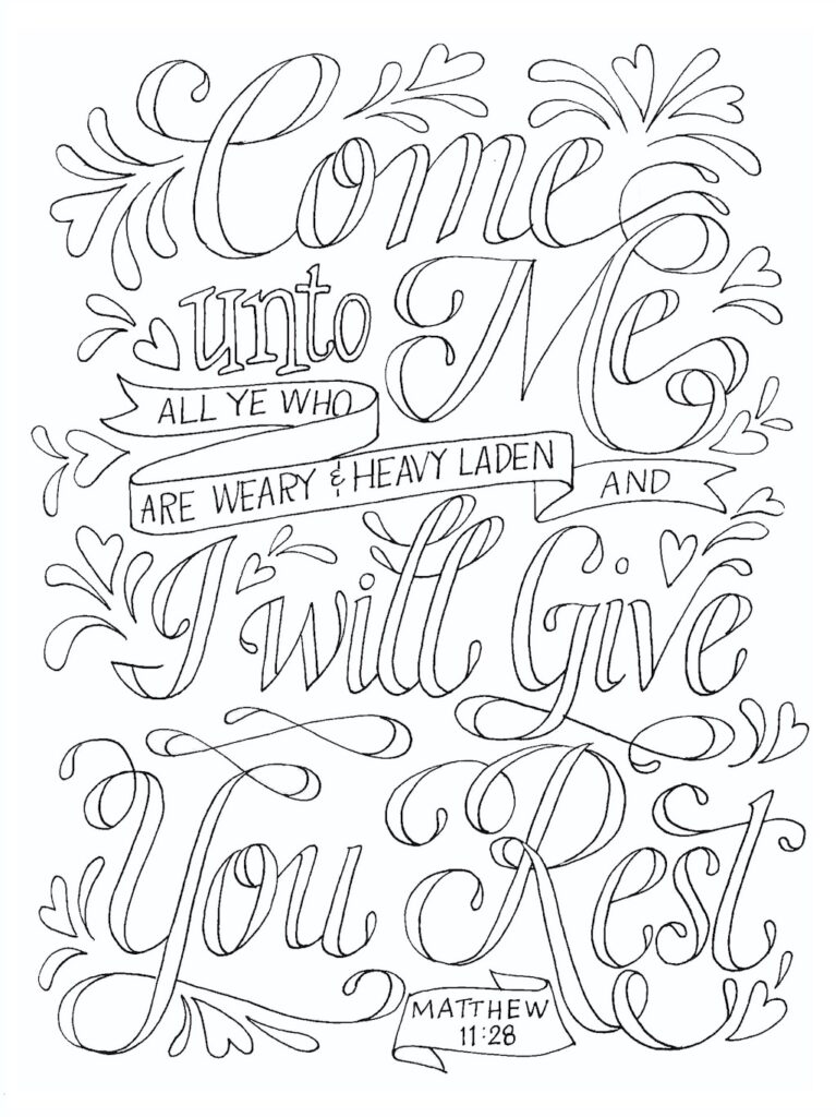 Come Unto Me Coloring Page 