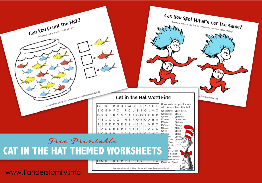 Cat in the Hat Themed Printables - 