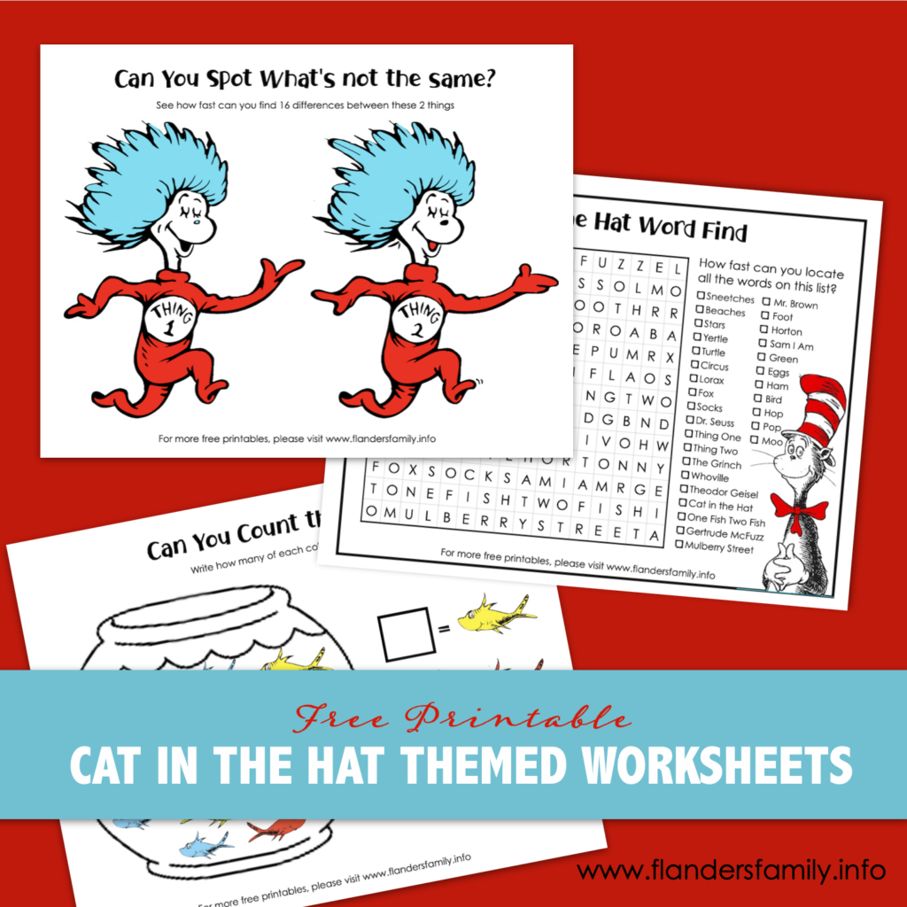 cat in the hat thing 1 and thing 2 coloring pages
