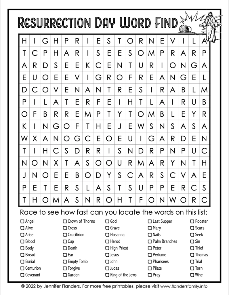 Resurrection Day Word Find