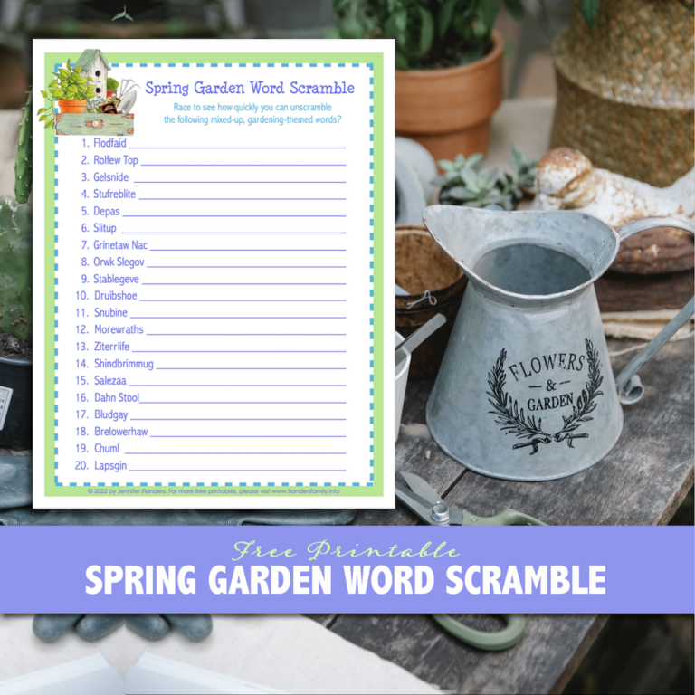 Springtime Word Scramble (Free Printable)