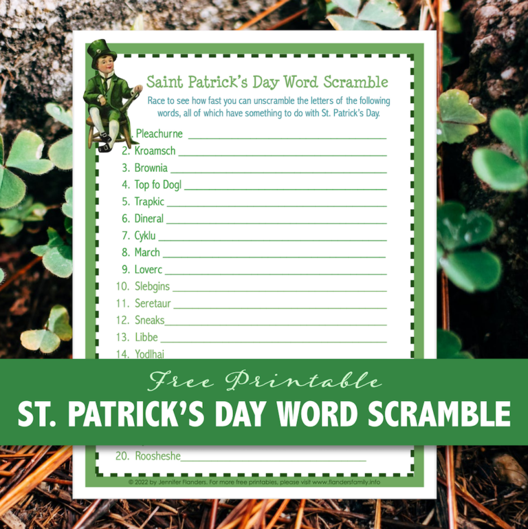 Saint Patrick’s Day Word Scramble