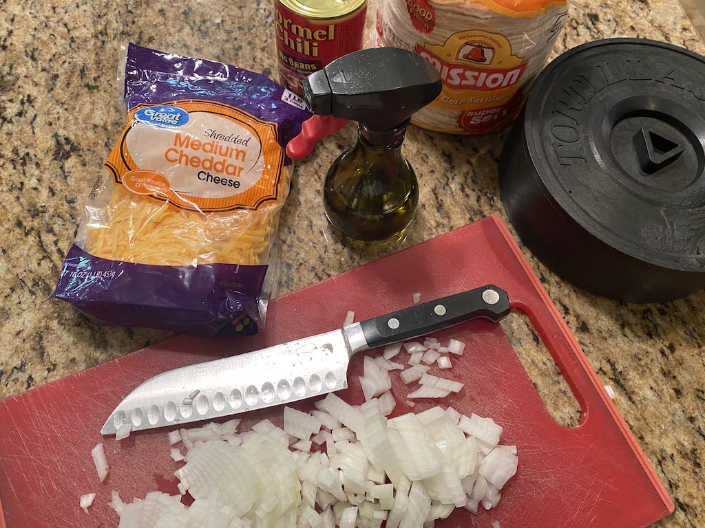 Preparing Easy Cheesy Enchiladas