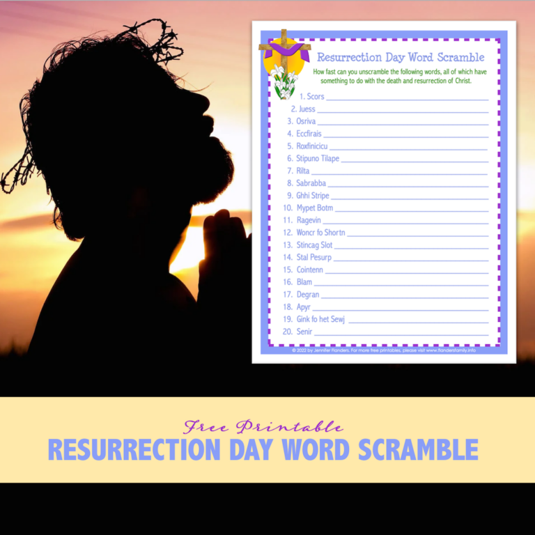 Resurrection Day Word Scramble