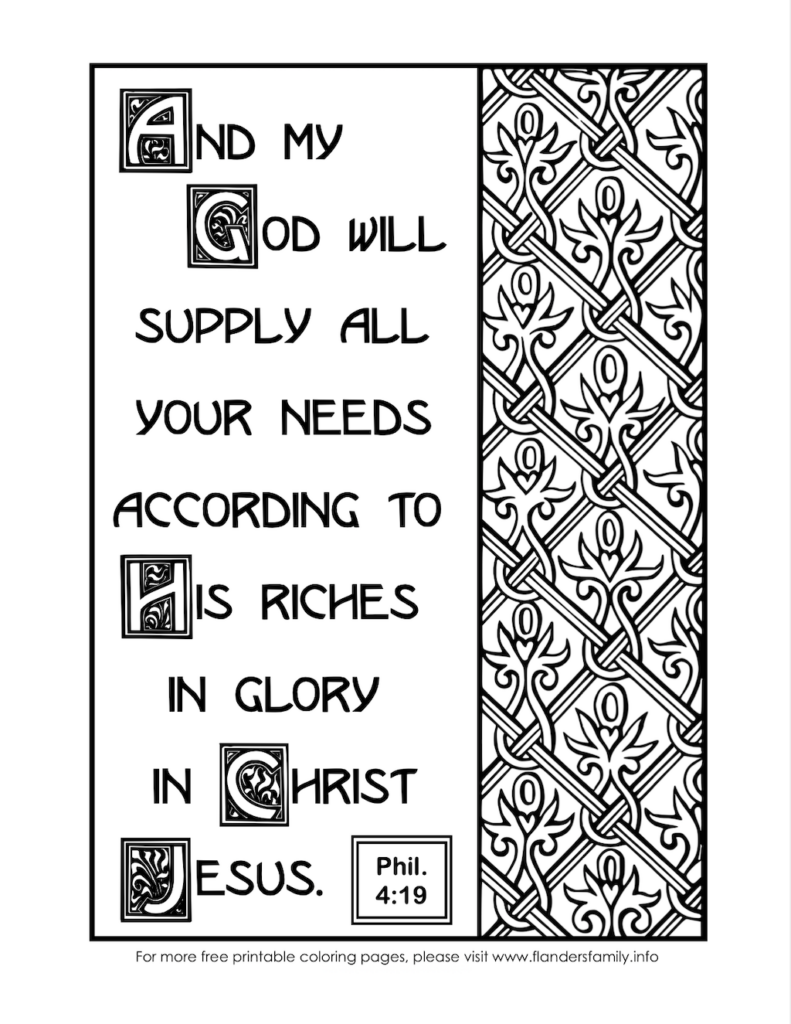 Your Needs Supplied Coloring Page