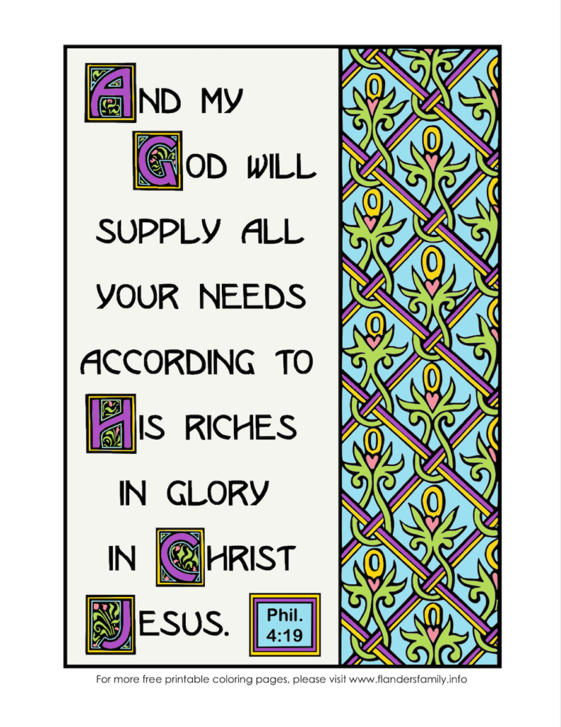 Your Needs Supplied Coloring Page