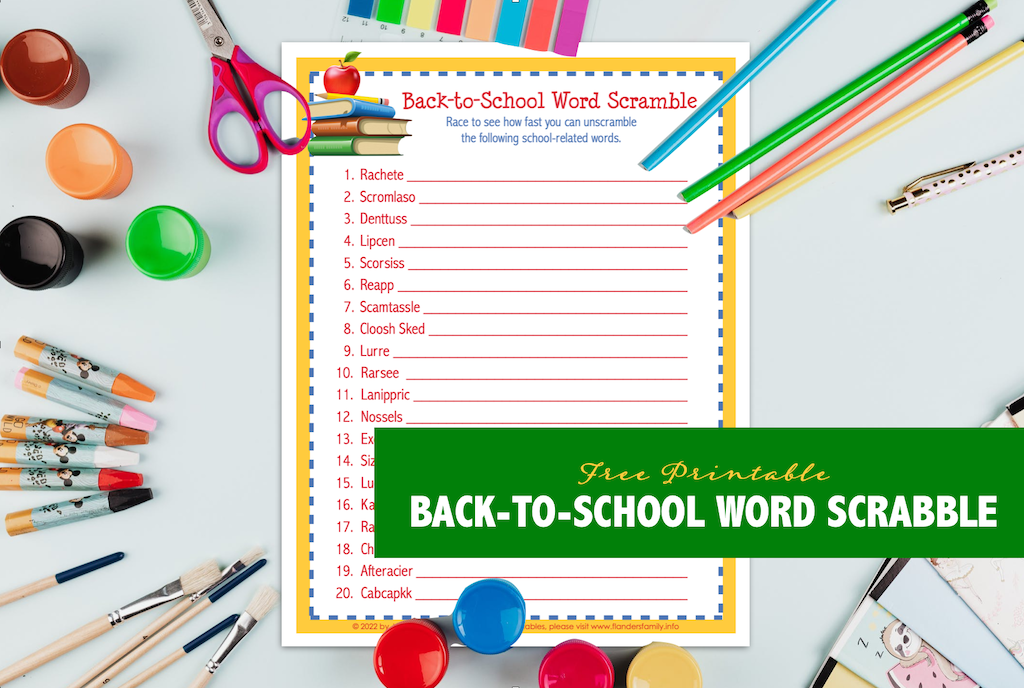 Back-to-School Word Scramble