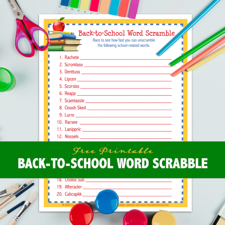 Back-to-School Word Scramble Game