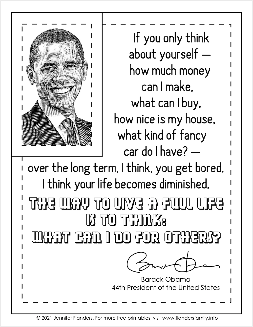 Barack Obama Coloring Page