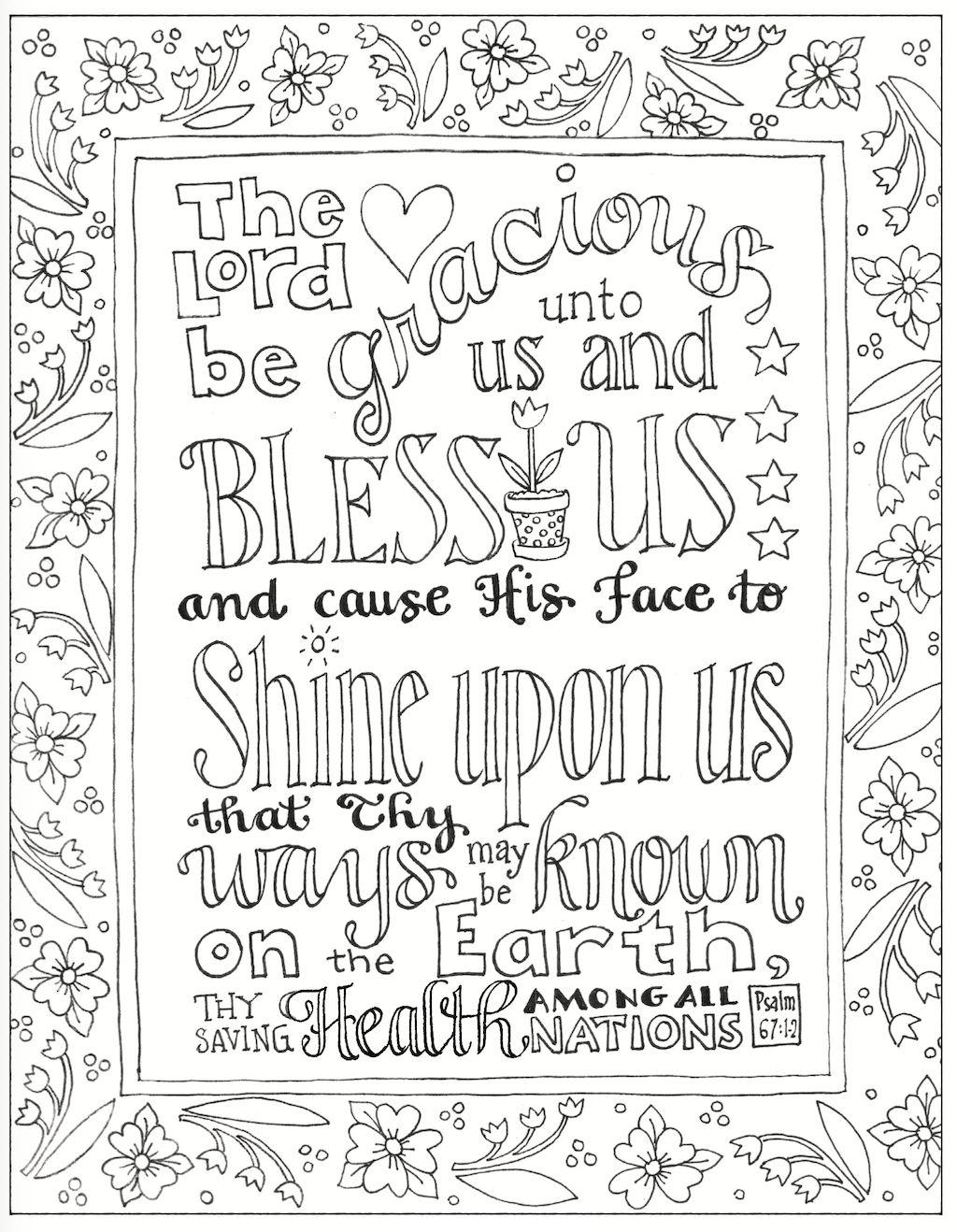 Gracious Blessings Coloring Page 