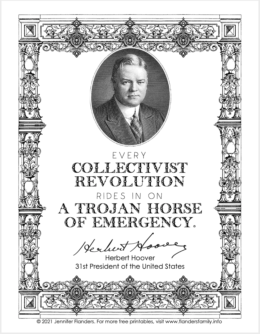 Herbert Hoover Coloring Page