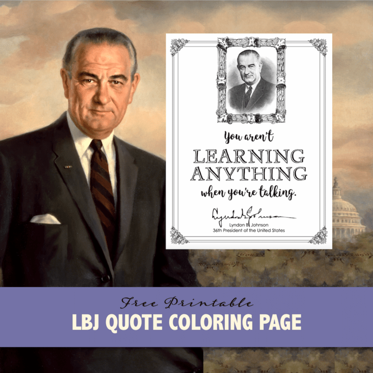 LBJ Coloring Page: Listen and Learn