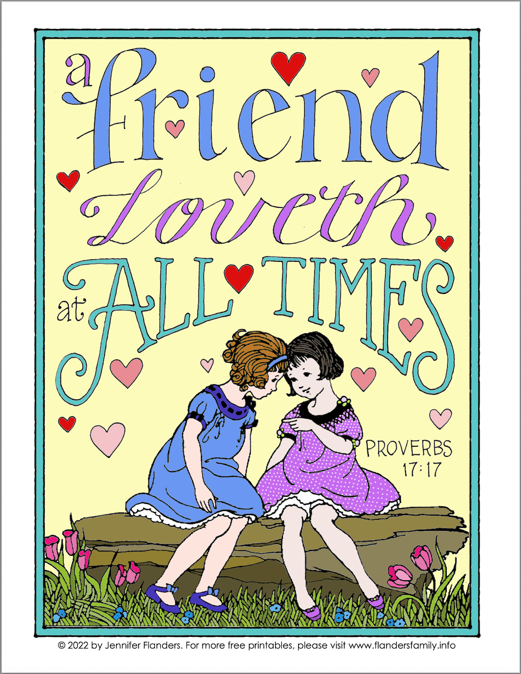 A Friend Loveth at All Times Coloring Page