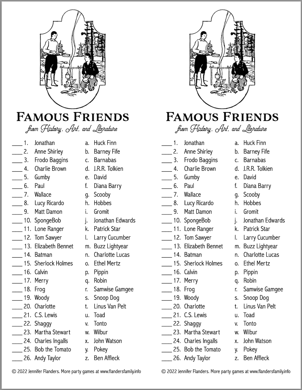 Famous Friends Quiz