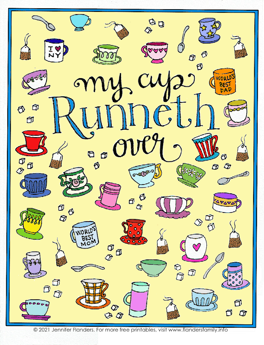 My Cup Runneth Over Coloring Page