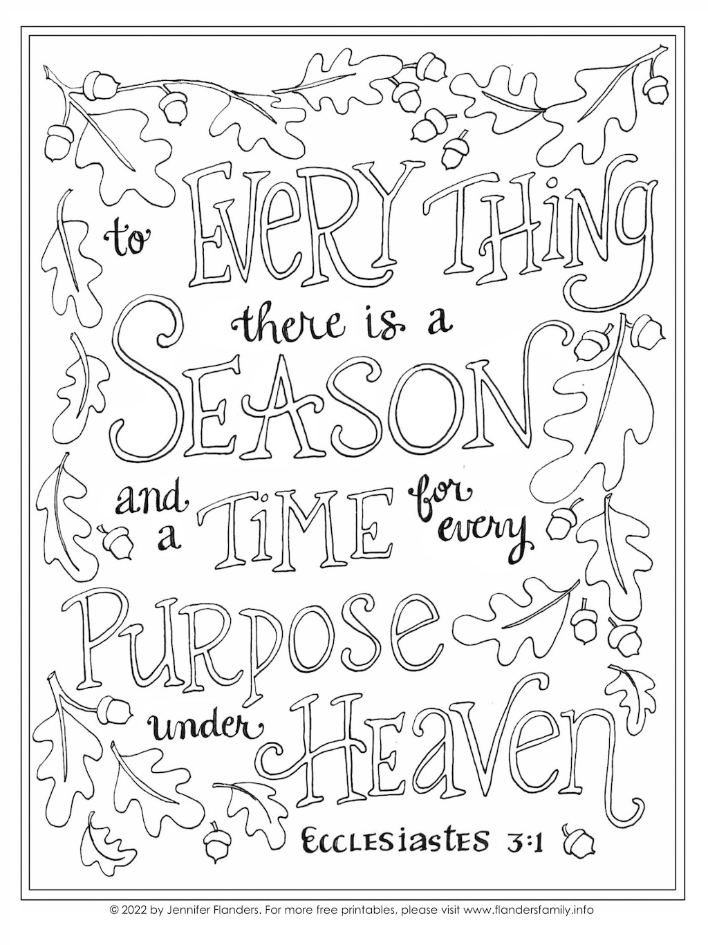 To Everything a Season Coloring Page 