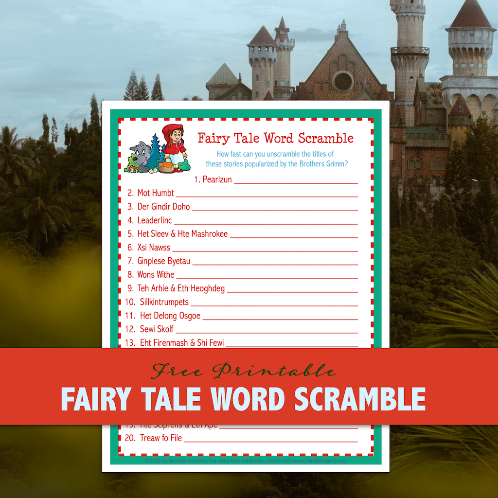 Fairy Tale Word Scramble Game 