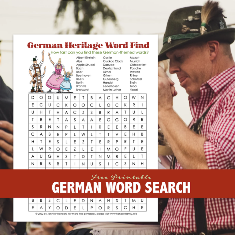 German Heritage Word Find