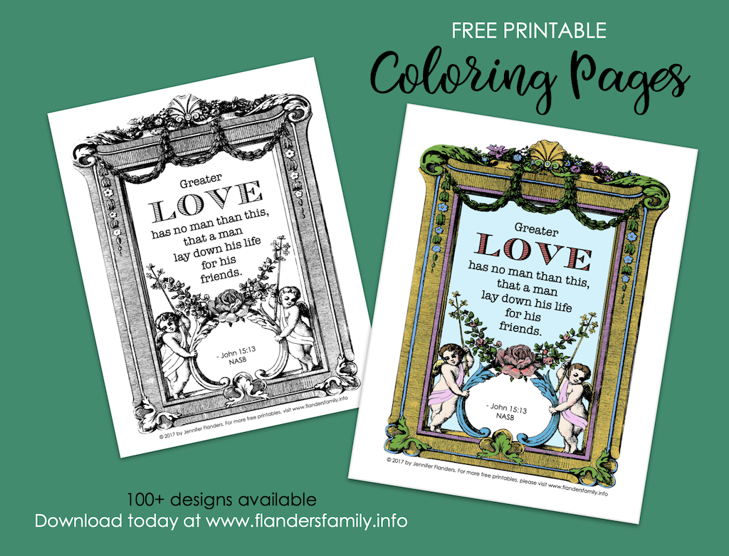 Greater Love Coloring Page 