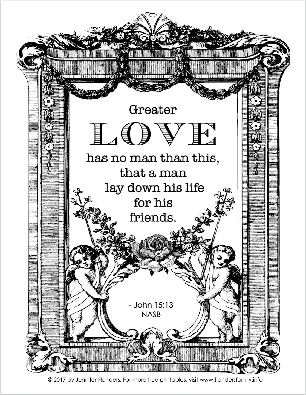 Greater Love Coloring Page 