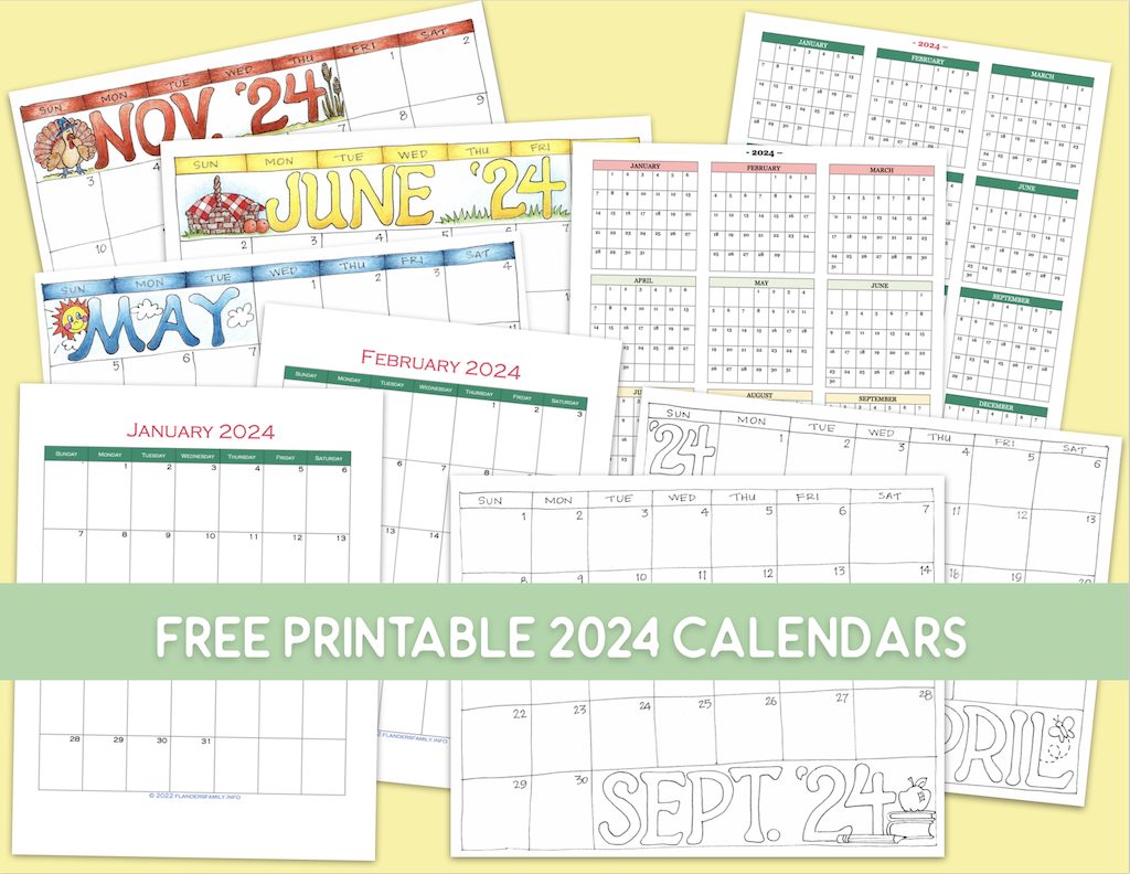 2024 Free Printable Calendars 