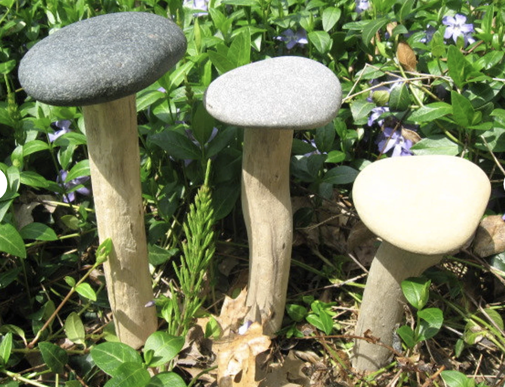 Rock Crafts - Beach Stone Mushrooms