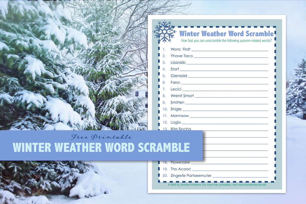 Winter Weather Word Scramble