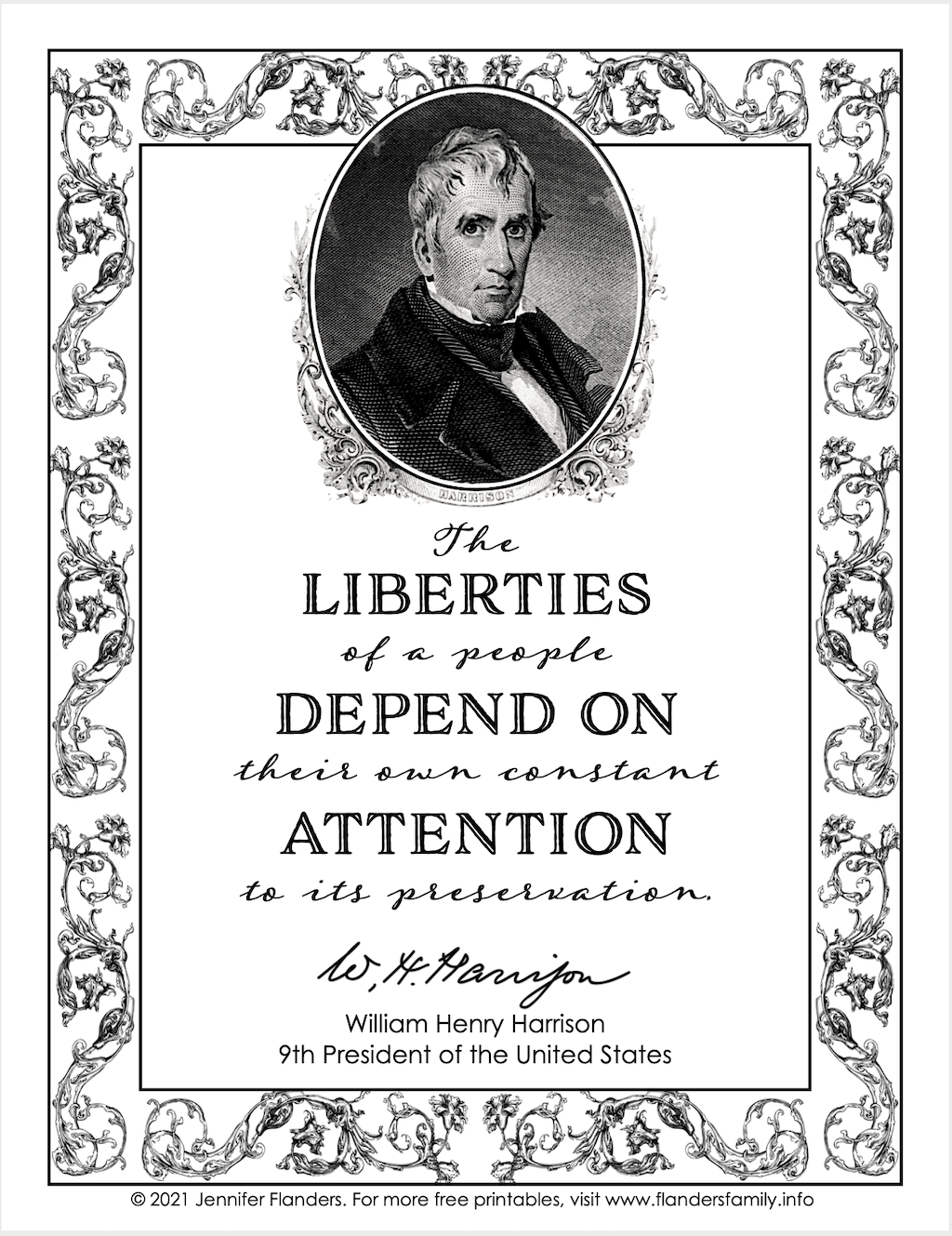 William Henry Harrison Coloring Page