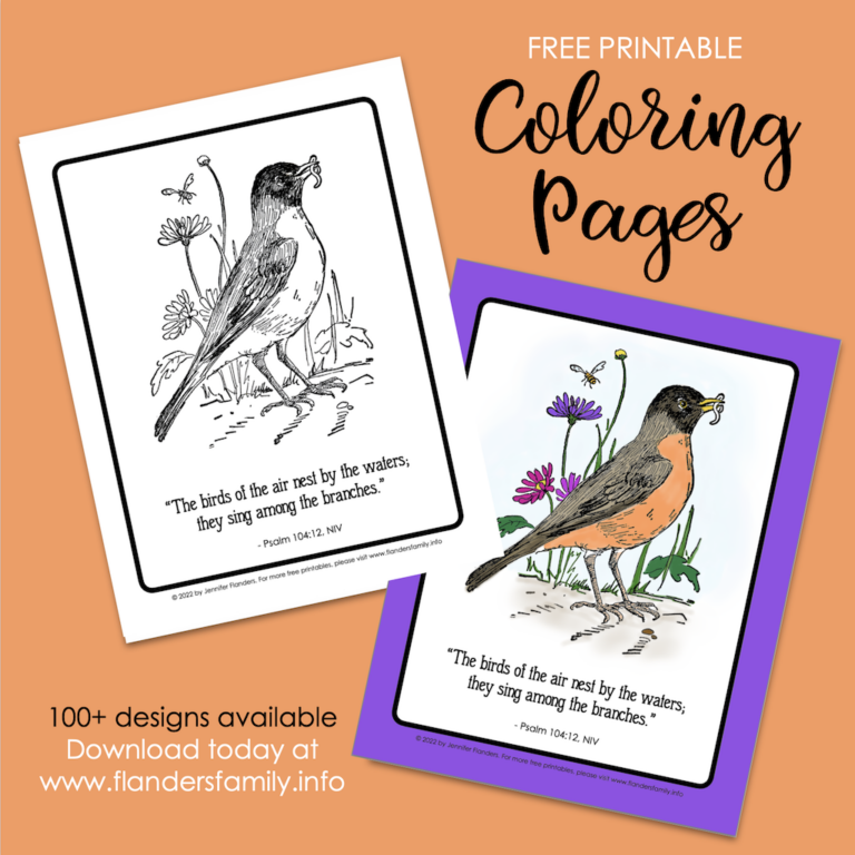 Nesting and Singing Coloring Page