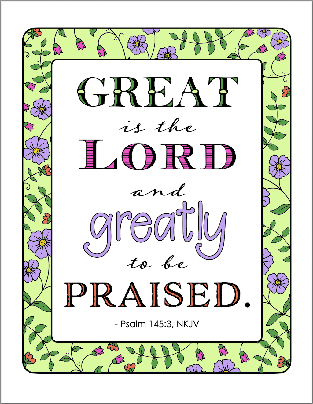 Great is the Lord Coloring Page