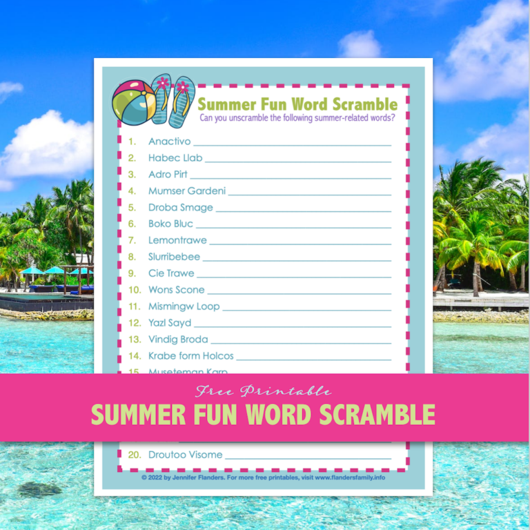 Summer Fun Word Scramble