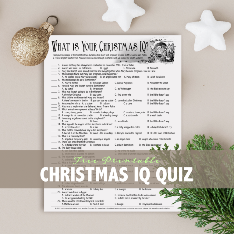 Free Printable Christmas IQ Quiz