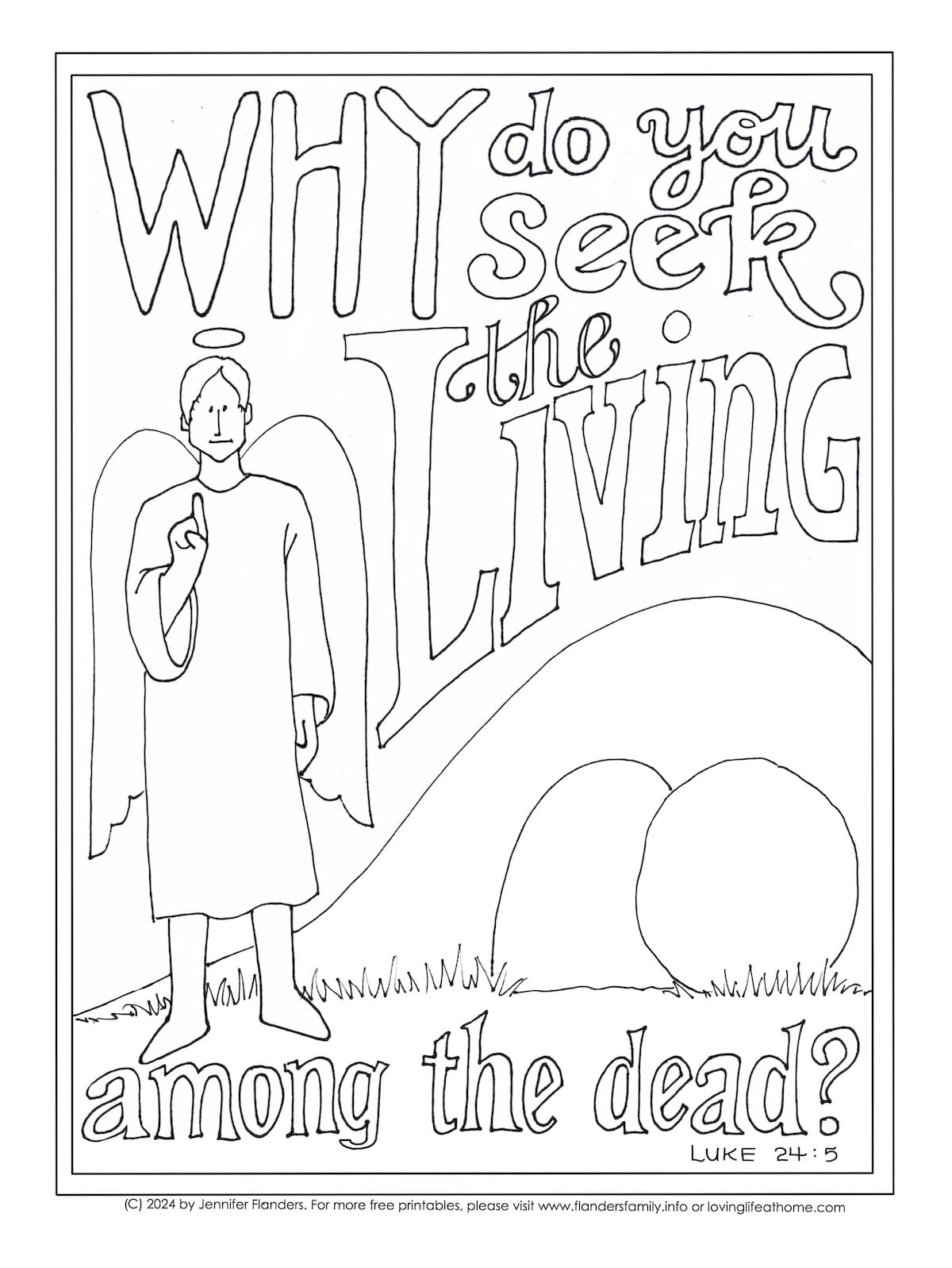 Seeking among the Dead Coloring Page