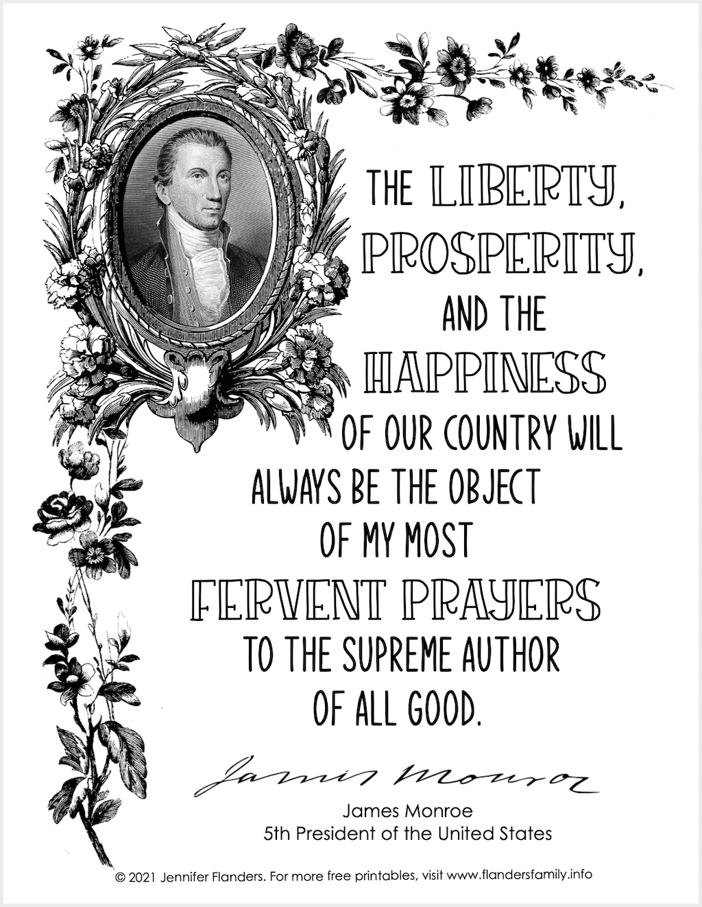 James Monroe Quote Coloring Page